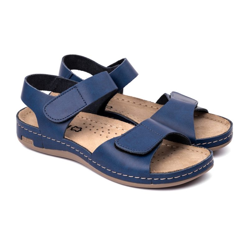 Sandale dama Leon 963, de vara, din piele, albastru 40